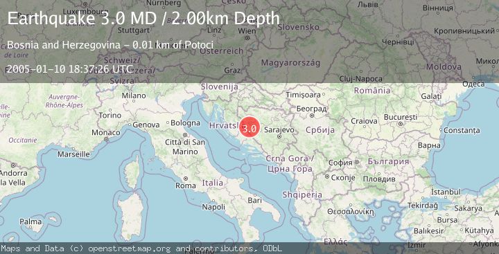Map of BOSNIA AND HERZEGOVINA