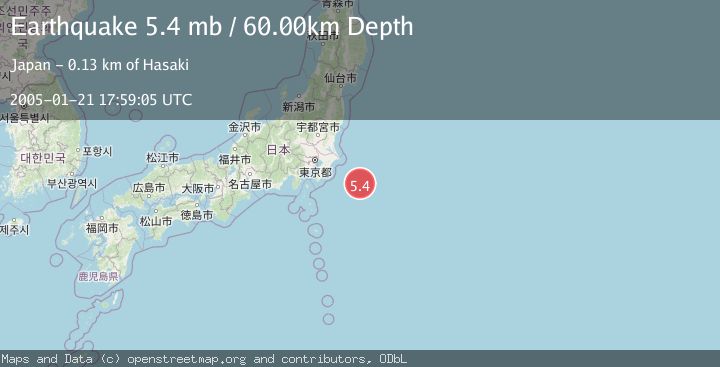 Map of OFF EAST COAST OF HONSHU, JAPAN