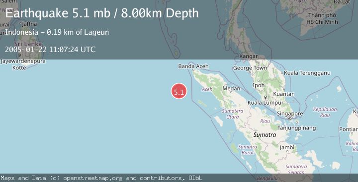 Map of OFF W COAST OF NORTHERN SUMATRA