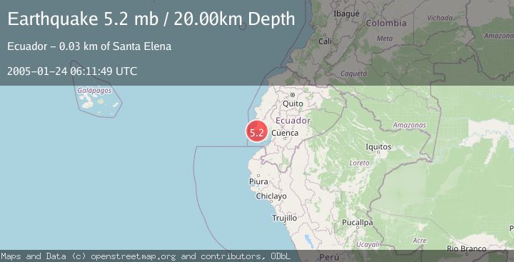 Map of NEAR COAST OF ECUADOR