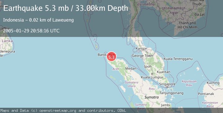 Map of NORTHERN SUMATRA, INDONESIA
