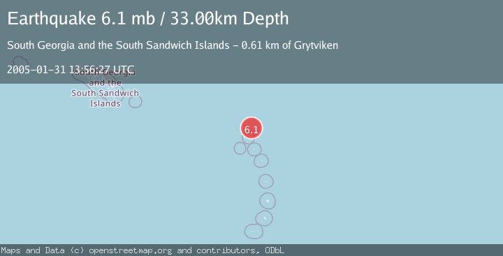 Map of SOUTH SANDWICH ISLANDS REGION
