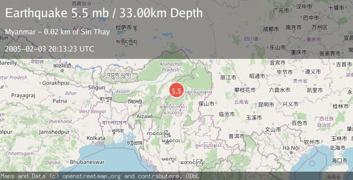Map of MYANMAR-INDIA BORDER REGION