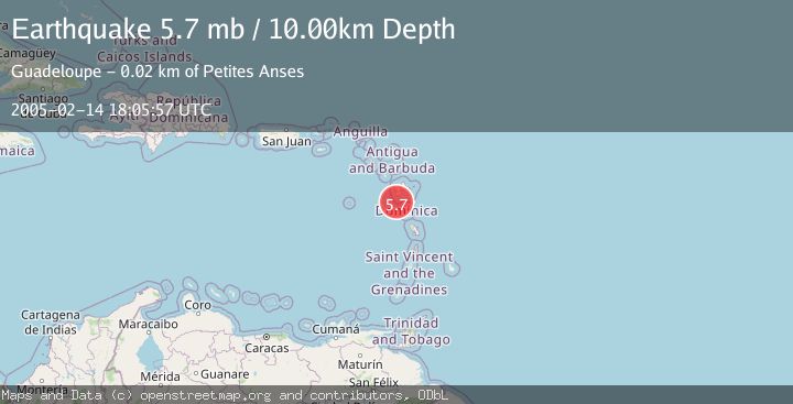 Map of GUADELOUPE REGION, LEEWARD ISL.