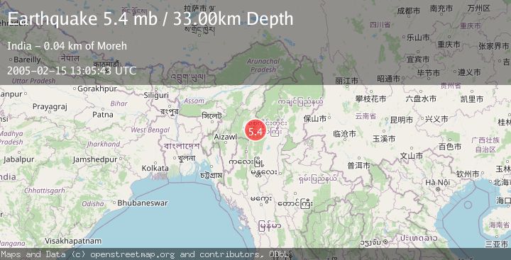 Map of MYANMAR-INDIA BORDER REGION
