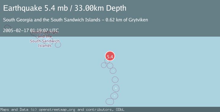 Map of SOUTH SANDWICH ISLANDS REGION