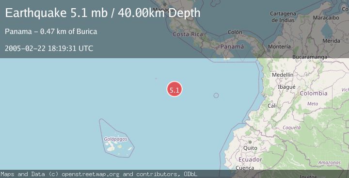 Map of OFF COAST OF CENTRAL AMERICA
