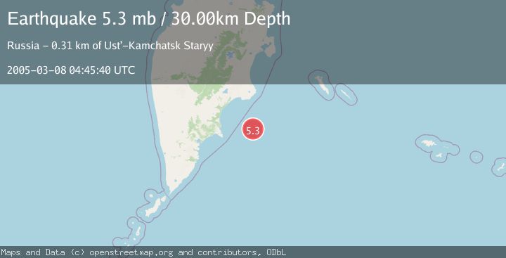 Map of OFF EAST COAST OF KAMCHATKA