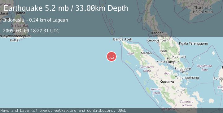 Map of OFF W COAST OF NORTHERN SUMATRA