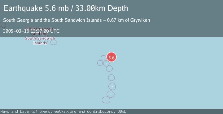 Map of SOUTH SANDWICH ISLANDS REGION