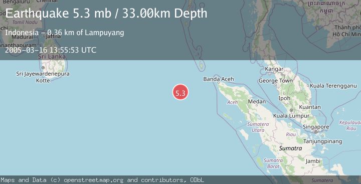 Map of OFF W COAST OF NORTHERN SUMATRA