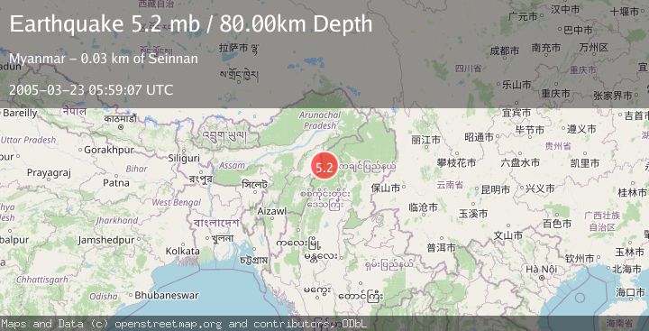 Map of MYANMAR-INDIA BORDER REGION