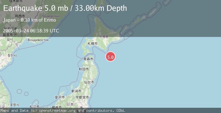 Map of HOKKAIDO, JAPAN REGION