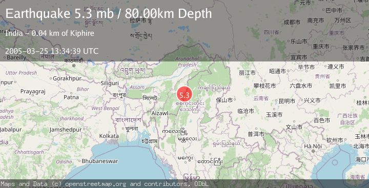 Map of MYANMAR-INDIA BORDER REGION