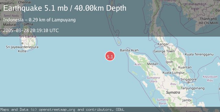 Map of OFF W COAST OF NORTHERN SUMATRA