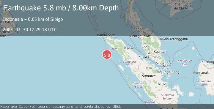 Map of OFF W COAST OF NORTHERN SUMATRA