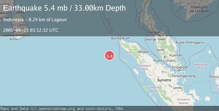 Map of OFF W COAST OF NORTHERN SUMATRA