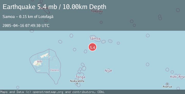 Map of SAMOA ISLANDS REGION