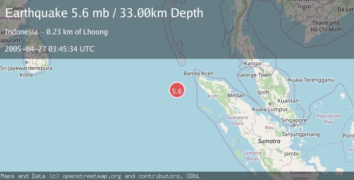 Map of OFF W COAST OF NORTHERN SUMATRA