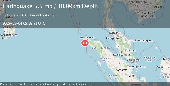 Map of OFF W COAST OF NORTHERN SUMATRA
