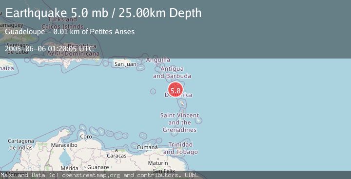 Map of GUADELOUPE REGION, LEEWARD ISL.