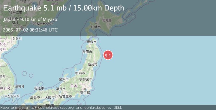 Map of OFF EAST COAST OF HONSHU, JAPAN