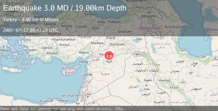Map of TURKEY-SYRIA BORDER REGION