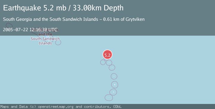 Map of SOUTH SANDWICH ISLANDS REGION