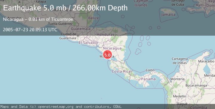 Map of NEAR COAST OF NICARAGUA