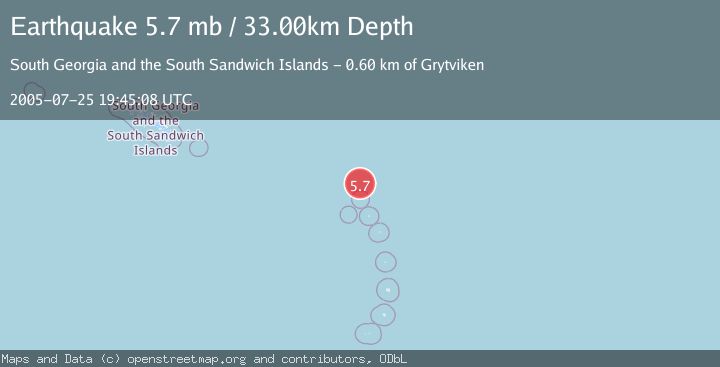 Map of SOUTH SANDWICH ISLANDS REGION