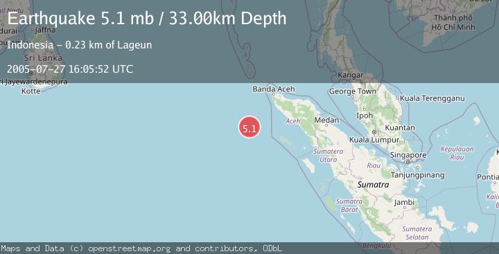 Map of OFF W COAST OF NORTHERN SUMATRA