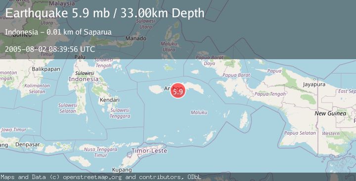 Map of SERAM, INDONESIA