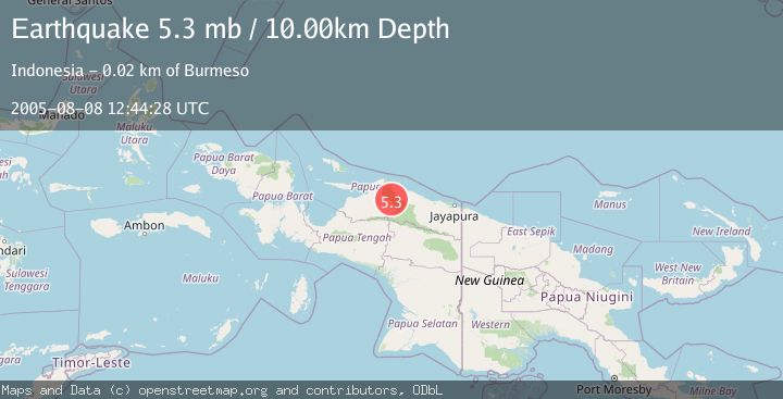 Map of PAPUA, INDONESIA