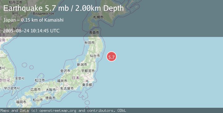 Map of OFF EAST COAST OF HONSHU, JAPAN