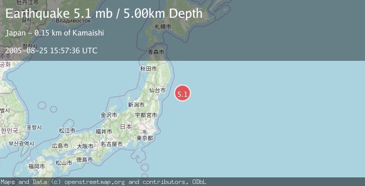 Map of OFF EAST COAST OF HONSHU, JAPAN