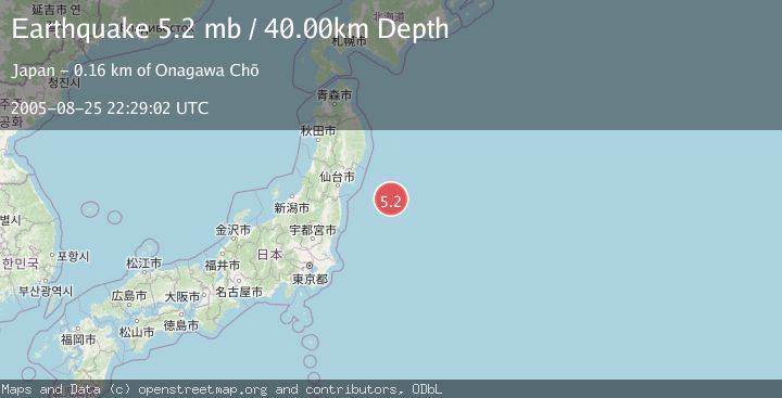 Map of OFF EAST COAST OF HONSHU, JAPAN
