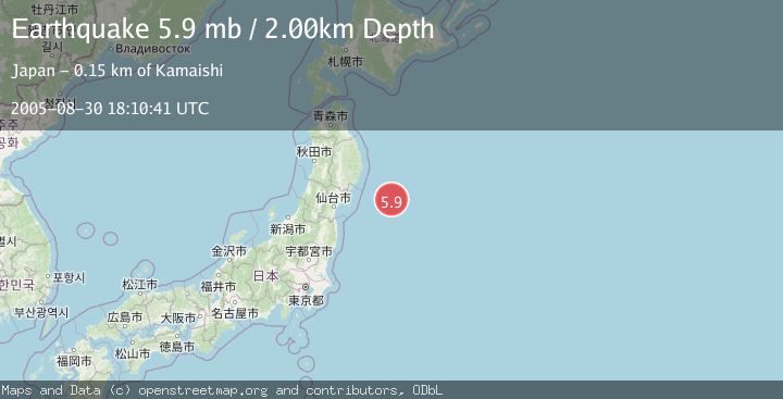 Map of OFF EAST COAST OF HONSHU, JAPAN