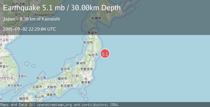 Map of NEAR EAST COAST OF HONSHU, JAPAN