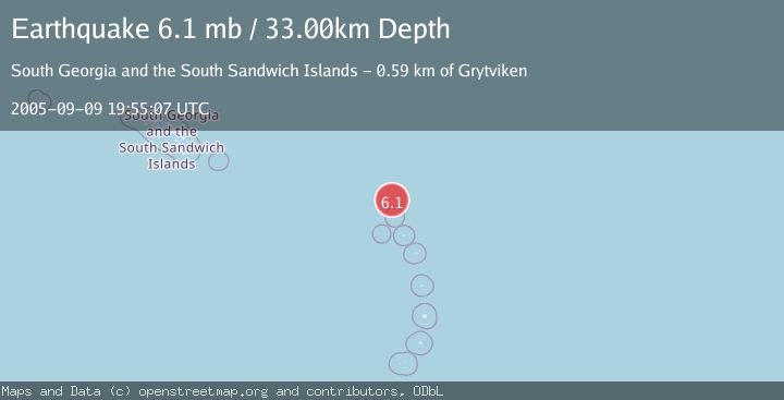 Map of SOUTH SANDWICH ISLANDS REGION