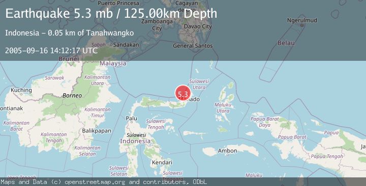 Map of MINAHASA, SULAWESI, INDONESIA