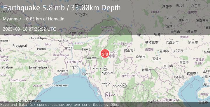 Map of MYANMAR-INDIA BORDER REGION