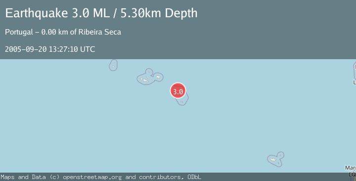 Map of AZORES ISLANDS, PORTUGAL
