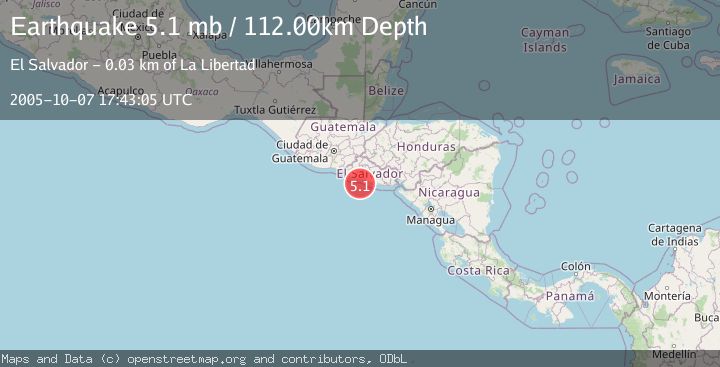 Map of OFFSHORE EL SALVADOR