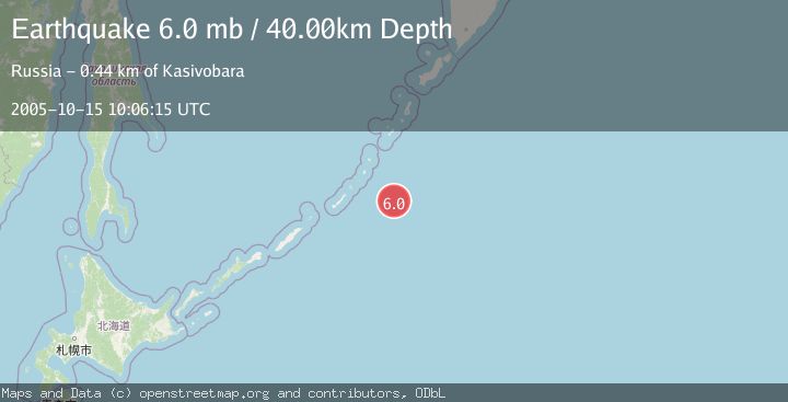 Map of EAST OF KURIL ISLANDS