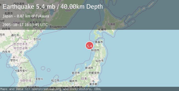Map of NEAR WEST COAST OF HONSHU, JAPAN