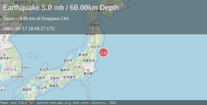Map of OFF EAST COAST OF HONSHU, JAPAN