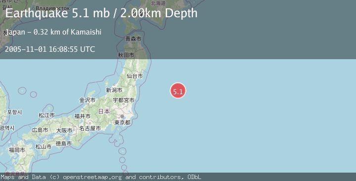 Map of OFF EAST COAST OF HONSHU, JAPAN