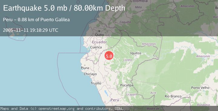 Map of PERU-ECUADOR BORDER REGION