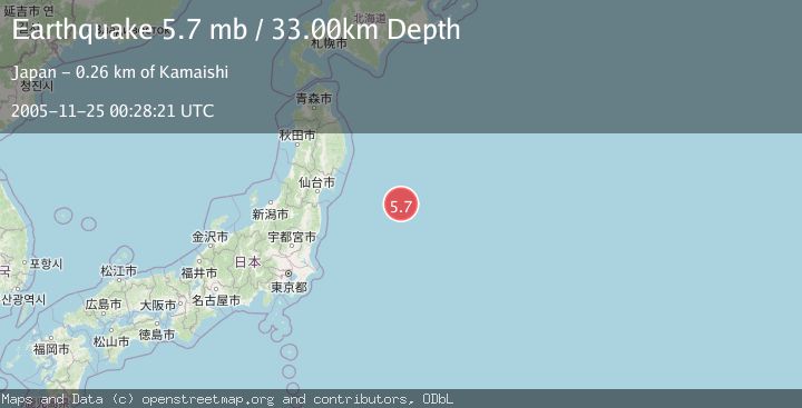 Map of OFF EAST COAST OF HONSHU, JAPAN