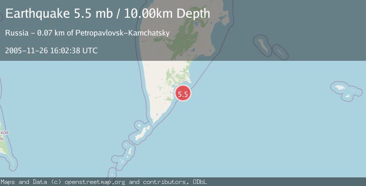 Map of OFF EAST COAST OF KAMCHATKA